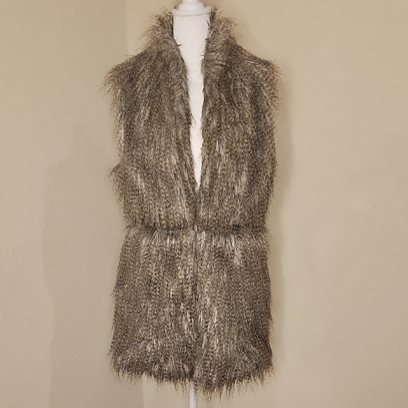 Zara Basic Faux Fur Long Vest Sz S - Picture 8 of 8